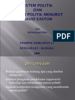 Sistem & Sistem Politik Menurut David Easton