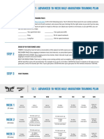 Half Marathon Advanced Training Plan - Miles