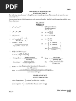 Senarai Rumus Matematik SPM