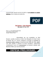 Defesa Preliminar Funcionario Publico Prevaricacao Denuncia Modelo 280 BC269