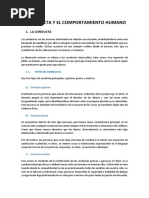 La Conducta y El Comportamiento Humano