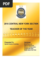 2016 CNY PGA Teacher of The Year