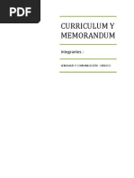 Curriculum y Memorandum