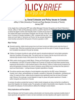 Policy Brief: Racial Inequality, Social Cohesion and Policy Issues in Canada