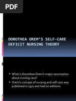 Dorothea Orem's Self-Care Deficit Nursing Theory