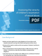 Assessing The Veracity of Children's Recantation of Sexual Abuse Disclosures