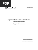 Ensayo Antecedentes y Proyectos de La Primera Junta Nacional de Gobierno de Chile