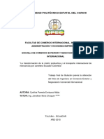 La Transformación de La Matriz Productiva y El Transporte Internacional de Mercancías