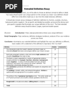 Extended Defintion Essay Instructions Go Rubric