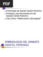 Embriologia, Fisiologia, Aparato Genital Femenino.