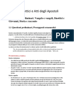 (Riassunto) Vangeli SInottici e Atti Degli Apostoli