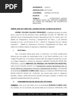 Medida Cautelar en Forma de Embargo de Inmueble Sin Inscripcion Registral de Norma Yolanda Quijada Fernandez