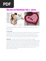 Tips para Un Matrimonio Feliz y Exitoso