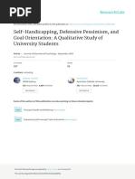 Martin, A. J., Marsh, H. W., Williamson, A., y Debus, R. L. (2003) - Self-Handicapping, Defensive Pessimism, and Goal Orientation. A Qualitative Study of University Students.