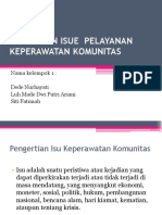 Trend Dan Isue Pelayanan Keperawatan Komunitas