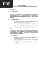 Plan de Trabajo Residuos Hospitalarios