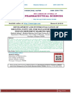 Development and Invitro Evaluation of Miglitol Insitu Gel For Management of Noninsulin Dependent Diabetes Mellitus.