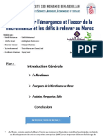 Réflexions Sur L'émergence Et L'essor de La Microfinance Et Les Défis À Relever Au Maroc