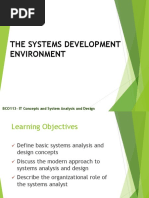 The Systems Development Environment: BCO113-IT Concepts and System Analysis and Design