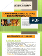 La Informalidad de Las Mypes - en Lima Metropolitana