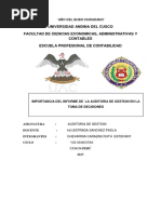 Monografia Sobre La Importancia Del Informe de Auditoria de Gestión en La Toma de Decisiones