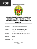 Organizador Gráfico Sobre La Investigación Científica y Su Relación Con La Investigación Policial - s3 PNP Barrera Pacaya