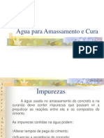 Aula 11 Água para Amassamento e CURA DO CONCRETO