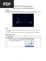 ME/AE 160 - ADAMS Assignment Three Motion Analysis of A Crank-Slider Mechanism Problem