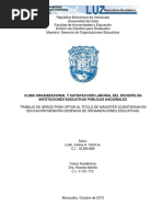 Clima Organizacional y Satisfacción Laboral Del Docente PDF