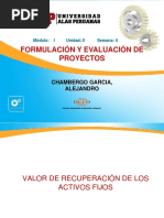 Semana 4.2 Formulacion y Evaluacion de Proyectos - Valor de Recuperacion de Activos Fijos