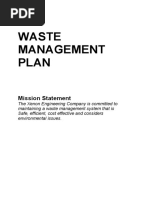 Waste Management Plan: Mission Statement