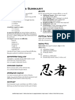 Ninja Crusade 2e Cheat Sheets