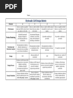 Hydraulic Lift Design Rubric