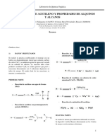 Obtención de Acetileno y Propiedades de Alquinos y Alcanos