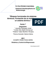 Bloques Funcionales de Sistemas Térmicos Formación de Un Modelo para Un Sistemas Térmico