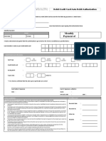 Debit - Credit Auto-Debit Authrisation Form