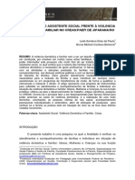 O Trabalho Do Assistente Social Frente A Violencia Domestica e Familiar No Creas