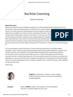 Machine Learning - Stanford University - Coursera