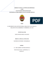 1 El Crecimiento Del Sector Informal Urbano de Catacamas Su Relación Con El Desempleo y Subempleo, 2012-2016