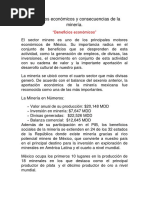 Beneficios Económicos y Consecuencias de La Minería