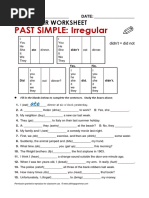 Atg Worksheet Pastsimpleirreg