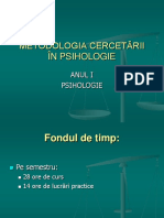 INTRODUCERE in Cercetarea Psihologica - Curs1