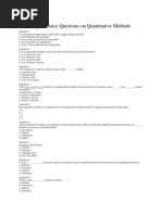 50 Multiple Choice Questions On Quantitative Methods