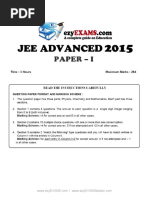 JEE Adv Previous Year Paper 2015 P1 EzyEXAMSolution