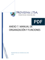 Manual de Organización y Funciones Provisinu Ltda PDF