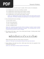 Physics Kinematics Worksheet: (A) (B) (C) (D)