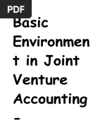 Basic Environmen T in Joint Venture Accounting