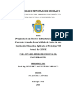 TESIS Lenin Gonzales Carrasco - Propuesta de Un Modelo Estructural y Diseño en Concreto Armado de Un Módulo de Aulas de Una Institución Educativa Aplicado Al Prototipo 780 Actual de OINFE