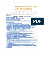 Análisis o Segmentación ABC para La Clasificación de Inventarios