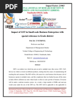 Impact of GST in Small Scale Business Enterprises With Special Reference To Erode District